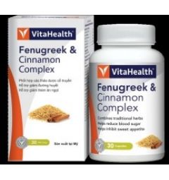 Thực phẩm bảo vệ sức khỏe VitaHealth Fenugreek & Cinnamon Complex ( 30 viên)