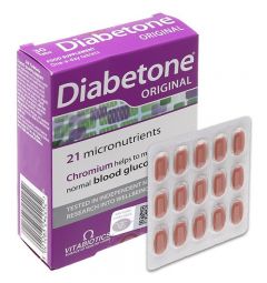 Vitabiotics Diabetone Original hỗ trợ giảm nguy cơ đái tháo đường hộp 30 viên