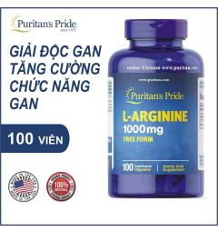 Viên uống hỗ trợ chức năng gan Puritan's Pride L-Arginine 1000mg 100 viên của Mỹ