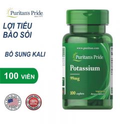 Viên uống lợi tiểu hỗ trợ giảm sỏi thận Potassium 99mg Puritan's Pride 100 viên