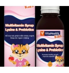 Siro giúp trẻ ăn ngon Vita Health multivitamin syrup lysine & prebiotics (chai 120ml)