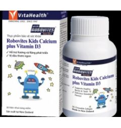 Thực phẩm bảo vệ sức khỏe VitaHealth Robovites Kids Calcium plus Vitamin D3 (30 viên nhai)