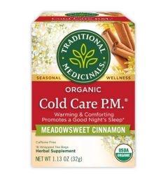 Traditional Medicinals, Organic Cold care P.M warming & Comforting promotes a good night's Sleep , 16 Wrapped Tea Bags