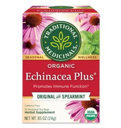 Traditional Medicinals, Organic Echinacea Plus original with spearmint, 16 Wrapped Tea Bags