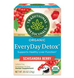 Traditional Medicinals, Organic Everyday Detox schisandra berry supports healthy liver function , 16 Wrapped Tea Bags