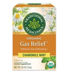 Traditional Medicinals, Organic Gas relief chamomile mint , 16 Wrapped Tea Bags