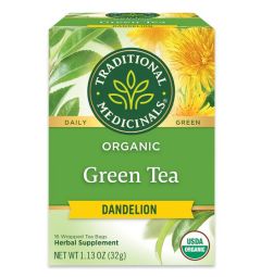 Traditional Medicinals, Organic green tea Dandelion 16 Wrapped Tea Bags