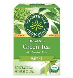 Traditional Medicinals, Organic green tea matcha with toasted rice , 16 Wrapped Tea Bags