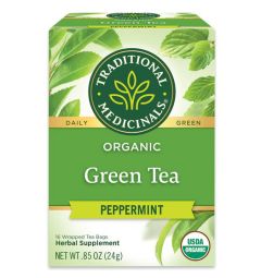 Traditional Medicinals, Organic green tea peppermint , 16 Wrapped Tea Bags