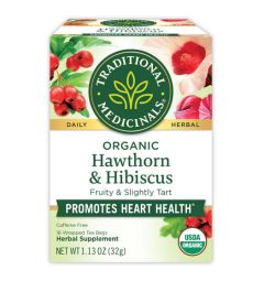 Traditional Medicinals, Organic Hawthorn & Hibiscus Promotes Heart health , 16 Wrapped Tea Bags