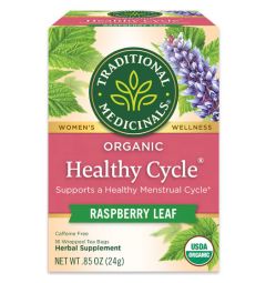 Traditional Medicinals, Organic Healthy cycle Raspberry Leaf SP & healthy menstrual Cycle , 16 Wrapped Tea Bags