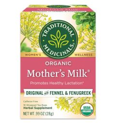 Traditional Medicinals, Organic Mother's Milk fennel& fenugreek Promotes healthy lactation , 16 Wrapped Tea Bags