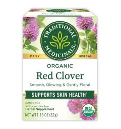 Traditional Medicinals, Organic Red Clover supports skin health , 16 Wrapped Tea Bags