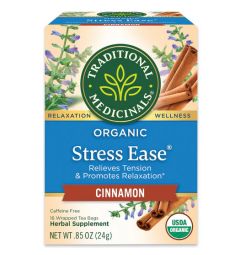 Traditional Medicinals, Organic Stress ease cinnamon Relieves Tension & Promotes Relaxation , 16 Wrapped Tea Bags