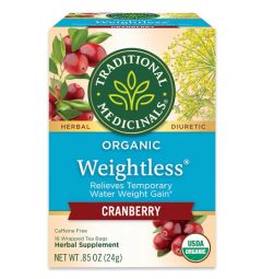 Traditional Medicinals, Organic Weighless cranberry relieves temporary water weight gain , 16 Wrapped Tea Bags