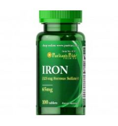  Iron Ferrous Sulfate 65 mg 100 tabs