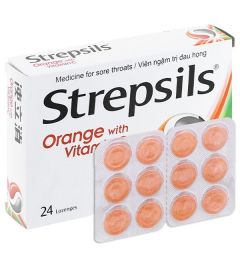 Viên ngậm Strepsils Orange with vitaminC 24 viên