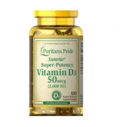 Puritan’s Pride Vitamin D3 50mcg (2000 IU) 100 Softgels
