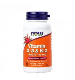 Vitamin D-3 & K-2 1,000 IU / 45 mcg 120 Veg Capsules