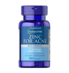 Thực phẩm chức năng Viên kẽm trị mụn Zinc For Acne Puritan’s Pride 100 viên của Mỹ