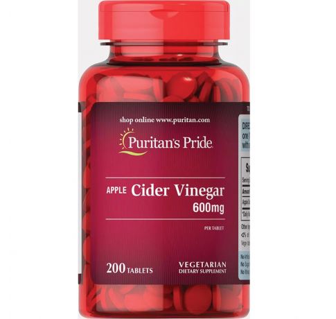 Viên uống giảm cân giấm táo Puritan's Pride Apple Cider Vinegar 480 mg 200 viên