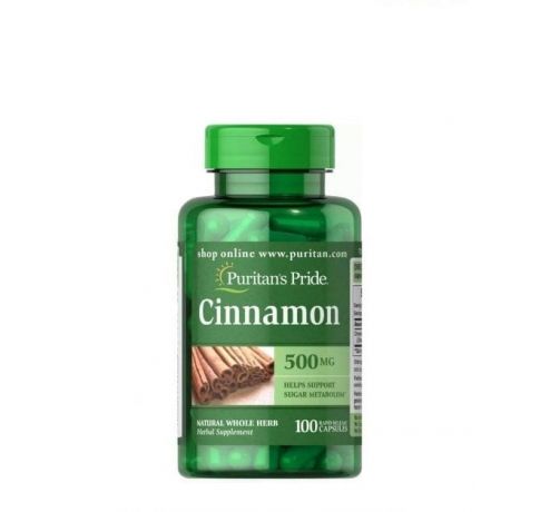 Viên uống hỗ trợ đường huyết từ quế Puritan’s Pride Cinnamon 500mg 100 Capsules