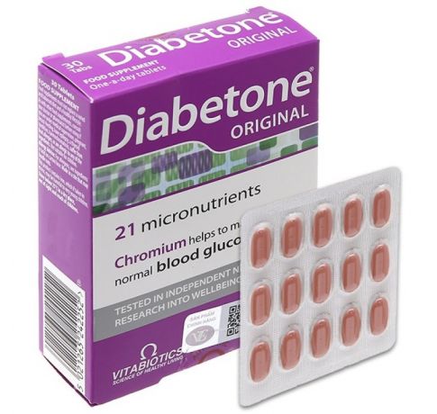 Vitabiotics Diabetone Original hỗ trợ giảm nguy cơ đái tháo đường hộp 30 viên