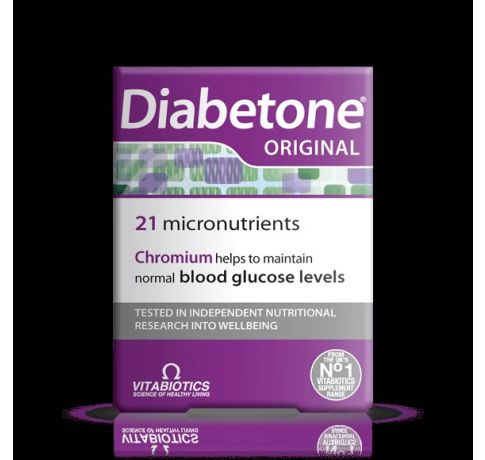 Vitabiotics Diabetone Original hỗ trợ giảm nguy cơ đái tháo đường hộp 30 viên