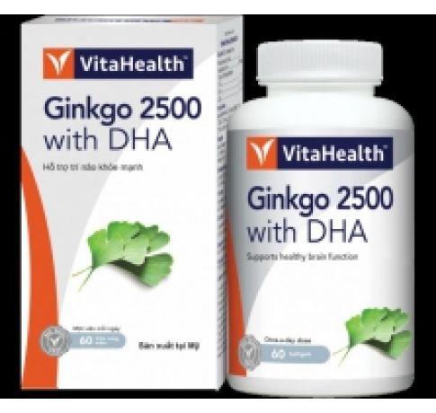 Thực phẩm bảo vệ sức khỏe VitaHealth Ginkgo 2500 with DHA ( 60 viên) 