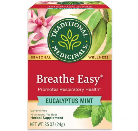 Traditional Medicinals, Organic Breathe Easy Eucalyptus mint , 16 Wrapped Tea Bags