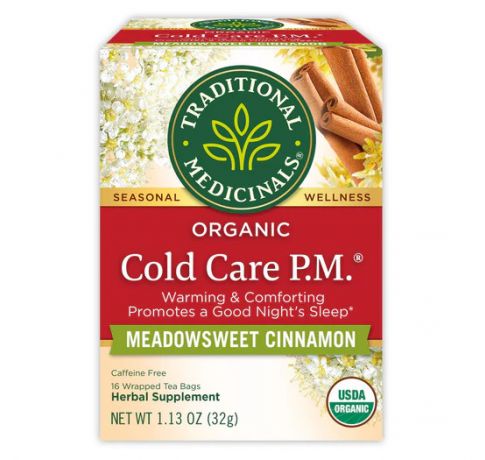 Traditional Medicinals, Organic Cold care P.M warming & Comforting promotes a good night's Sleep , 16 Wrapped Tea Bags