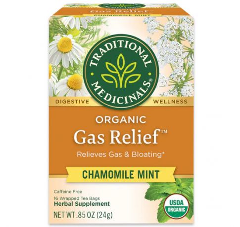 Traditional Medicinals, Organic Gas relief chamomile mint , 16 Wrapped Tea Bags