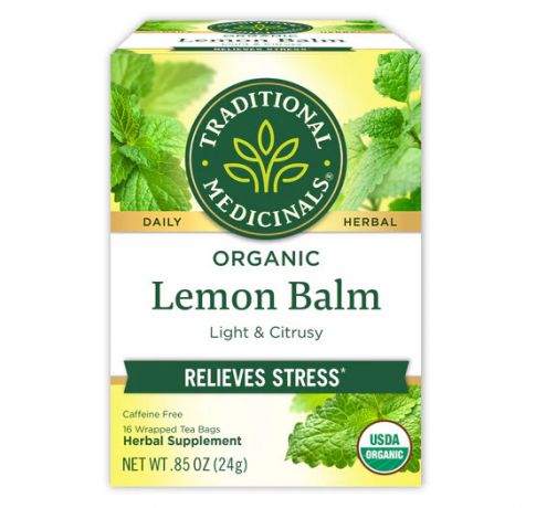 Traditional Medicinals, Organic Lemin Balm Light & Citrusy Relieves Stress, 16 Wrapped Tea Bags