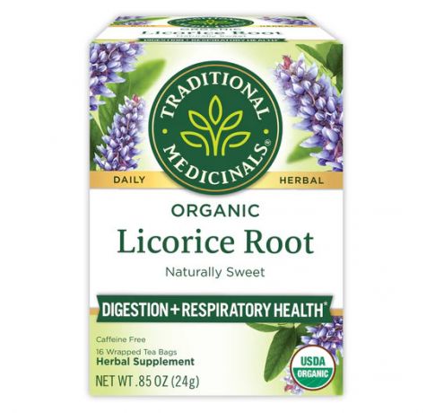 Traditional Medicinals, Organic Licorice Root digestion+Respiratory health, 16 Wrapped Tea Bags