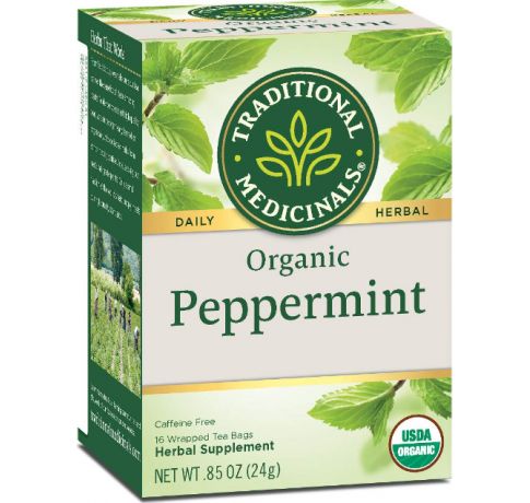 Traditional Medicinals, Organic peppermint Tea, Valerian, 16 Wrapped Tea Bags