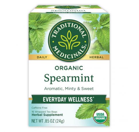 Traditional Medicinals, Organic Spearmint everyday wellness , 16 Wrapped Tea Bags