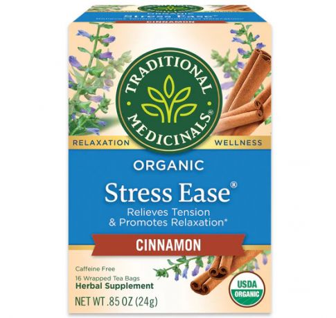 Traditional Medicinals, Organic Stress ease cinnamon Relieves Tension & Promotes Relaxation , 16 Wrapped Tea Bags