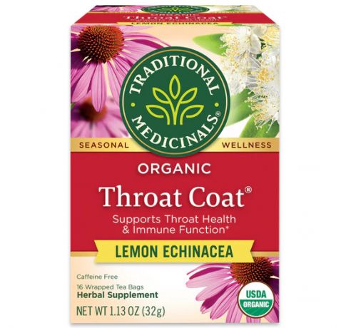 Traditional Medicinals, Organic Throat coat Lemon echinacea , 16 Wrapped Tea Bags