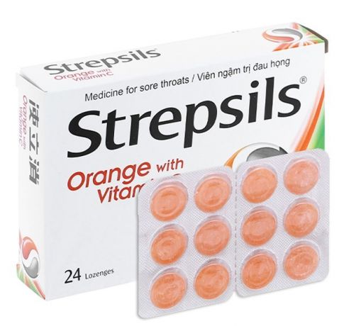 Viên ngậm Strepsils Orange with vitaminC 24 viên