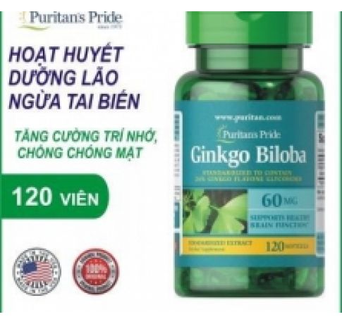 Viên Uống Ginkgo Biloba 60mg Puritan's Pride 120 Viên