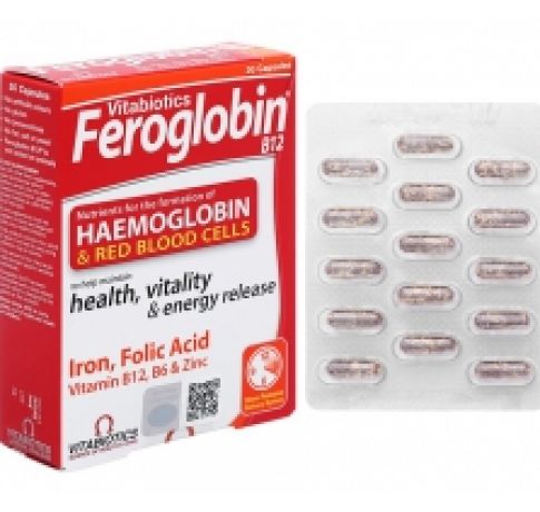 Vitabiotics Feroglobin B12 hỗ trợ tăng khả năng tạo máu hộp 30 viên