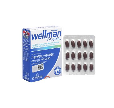 Vitabiotics Wellman Original hỗ trợ tăng cường sức khỏe cho nam giới hộp 30 viên