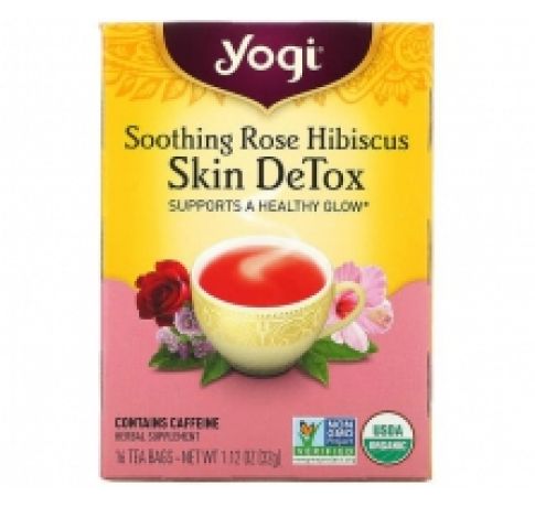 Yogi Tea, Skin DeTox, Soothing Rose Hibiscus, 16 Tea Bags, 1.12 oz (32 g)