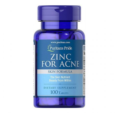 Thực phẩm chức năng Viên kẽm trị mụn Zinc For Acne Puritan’s Pride 100 viên của Mỹ